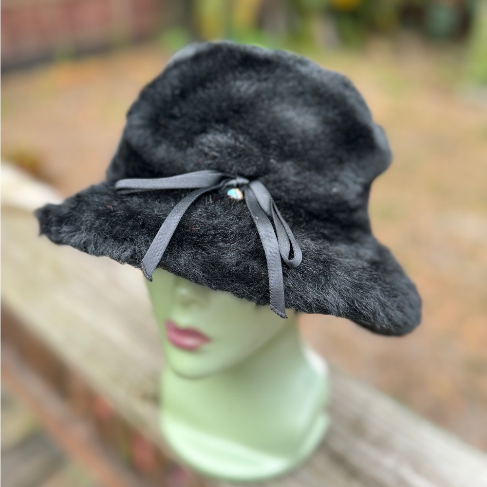 1950s Original Roberta Bernays Winter Faux Fur Bucket Style Hat
